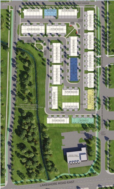 Pier House Towns Site Plan and Lakeview Village 177-Acre Master-Planned Community Map